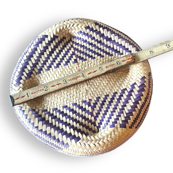 VTG Southwestern Geometric Purple Pattern Woven Basket | Great for Wall Hanging! - Picture 13 of 13